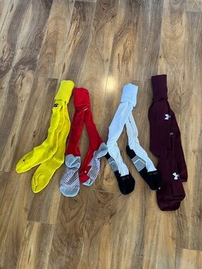 Assorted Soccer Socks - Yellow, Red, White, Maroon